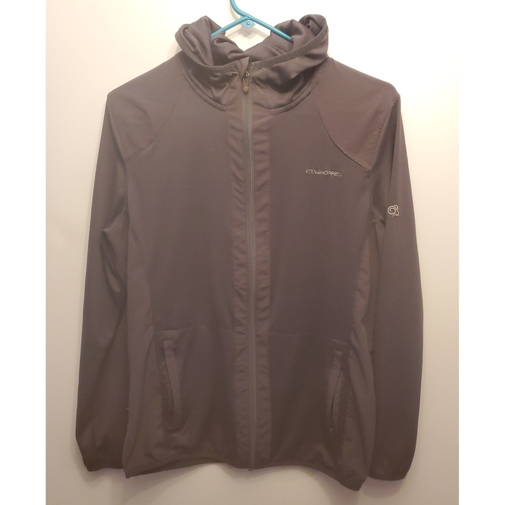 Craghoppers Lightweight Full-Zip Hooded Athletic Jacket Womens Size 8 Gray